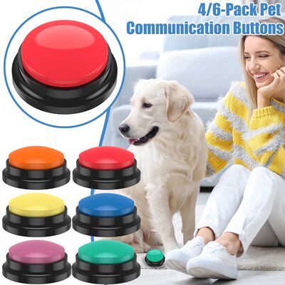 4/6Pcs Recordable Dog Training Buttons With Light Pet Intera