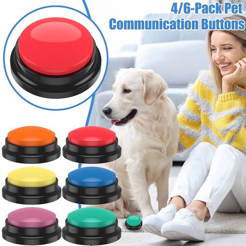 4/6Pcs Recordable Dog Training Buttons With Light Pet Intera