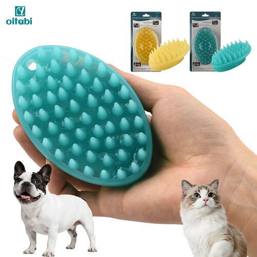 Oitabi Soft Rubber Pet Brush for Short Hair Dog & Cat Groomi