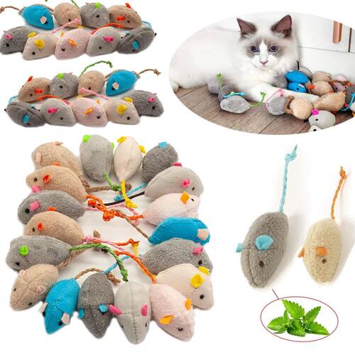 3/200pcs Rattle Cat Mouse Toys Also Prefilled Catnip Faux Fu