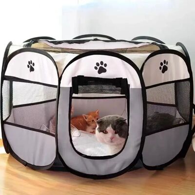 Portable Foldable Pet Tent Kennel Octagonal Fence Puppy Shel