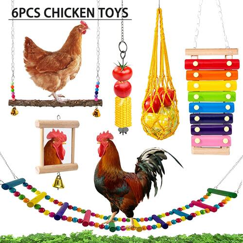 Chewing Foraging Toys Chicken Toys Set Parrot Playing Traini