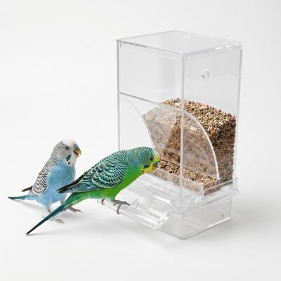 No Mess Automatic Bird Feeder Clear Acrylic Seed Dispenser S