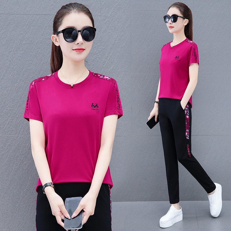 运动套装女夏时尚女士运动服广场舞服装女士女装夏装夏季休闲