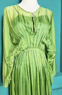 Orna Farho  法国制 贵气迷人葱绿色真丝缎