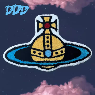 DDD 西太后潮流地毯薇薇安植绒卧室土星地垫浴室异形可爱星球脚垫