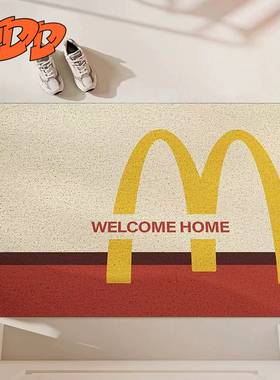 DDD创意麦当劳汉堡地垫耐脏入户玄关垫卡通PVC丝圈脚垫防滑蹭土垫