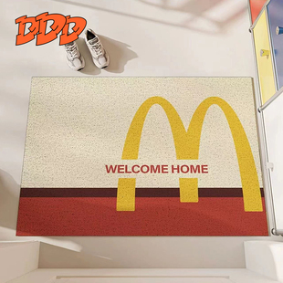 DDD创意麦当劳汉堡地垫耐脏入户玄关垫卡通PVC丝圈脚垫防滑蹭土垫