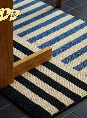 DDD 包豪斯风格浴室吸水防滑地垫简约入户门玄关脚垫厕所条纹地毯