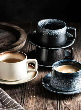 咖啡店拉花咖啡杯碟商用陶瓷杯子餐厅餐具高颜值花茶杯茶水杯套装