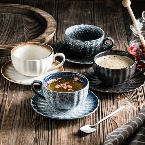 创意陶瓷咖啡杯碟套装高档精致高颜值马克杯下午茶办公杯复古水杯