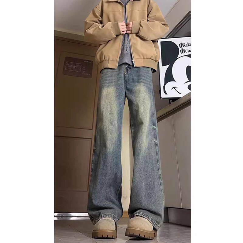 美式水洗复古牛仔裤潮男