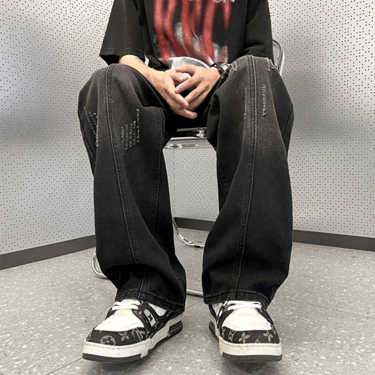 青少年裤子男潮流水洗破