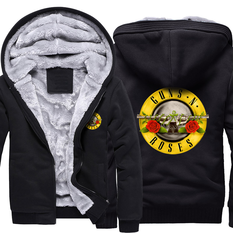 外套美国硬摇滚银狐绒乐队卫衣