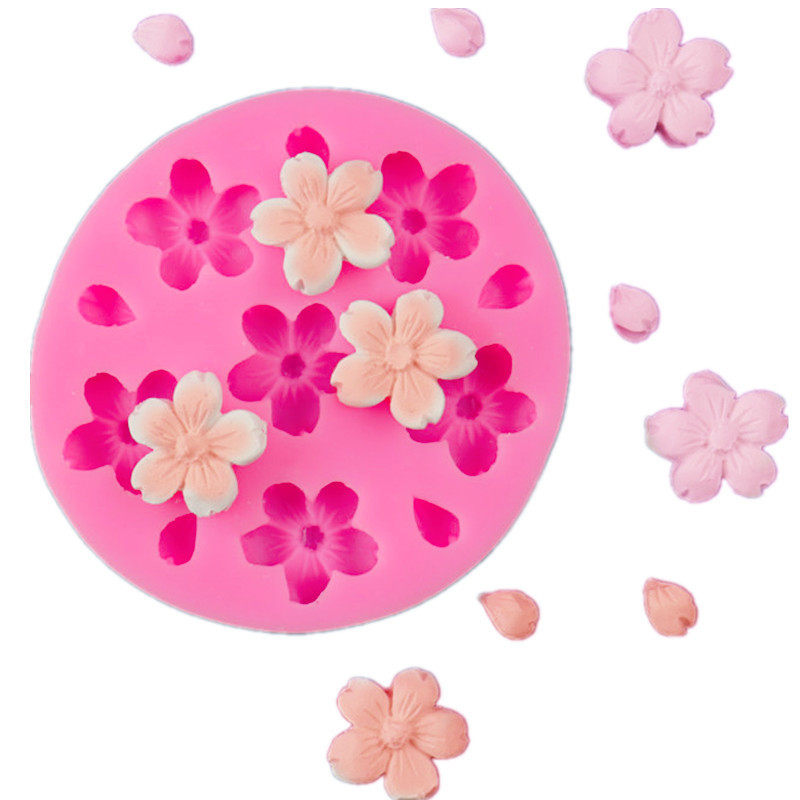 DIY  烘焙工具  日本樱花 液态香薰石膏硅胶模具 翻糖硅胶模具
