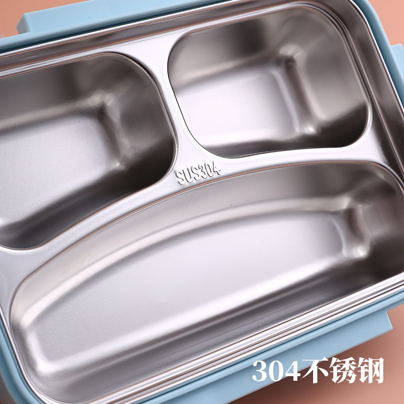 振兴注水保温饭盒耐热304不锈钢饭盒多格双层密封便当盒学生上班