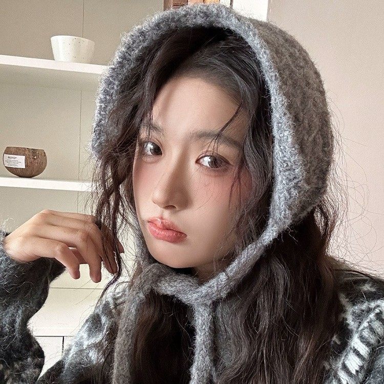 灰色针织毛线耳罩女2025年秋冬季新款保暖耳套护耳加厚防寒耳捂子