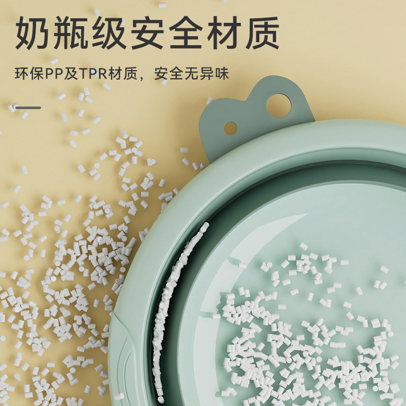 折叠盆塑料家用加厚圆形婴儿宝宝洗脸盆洗衣盆大号便携式旅行水盆