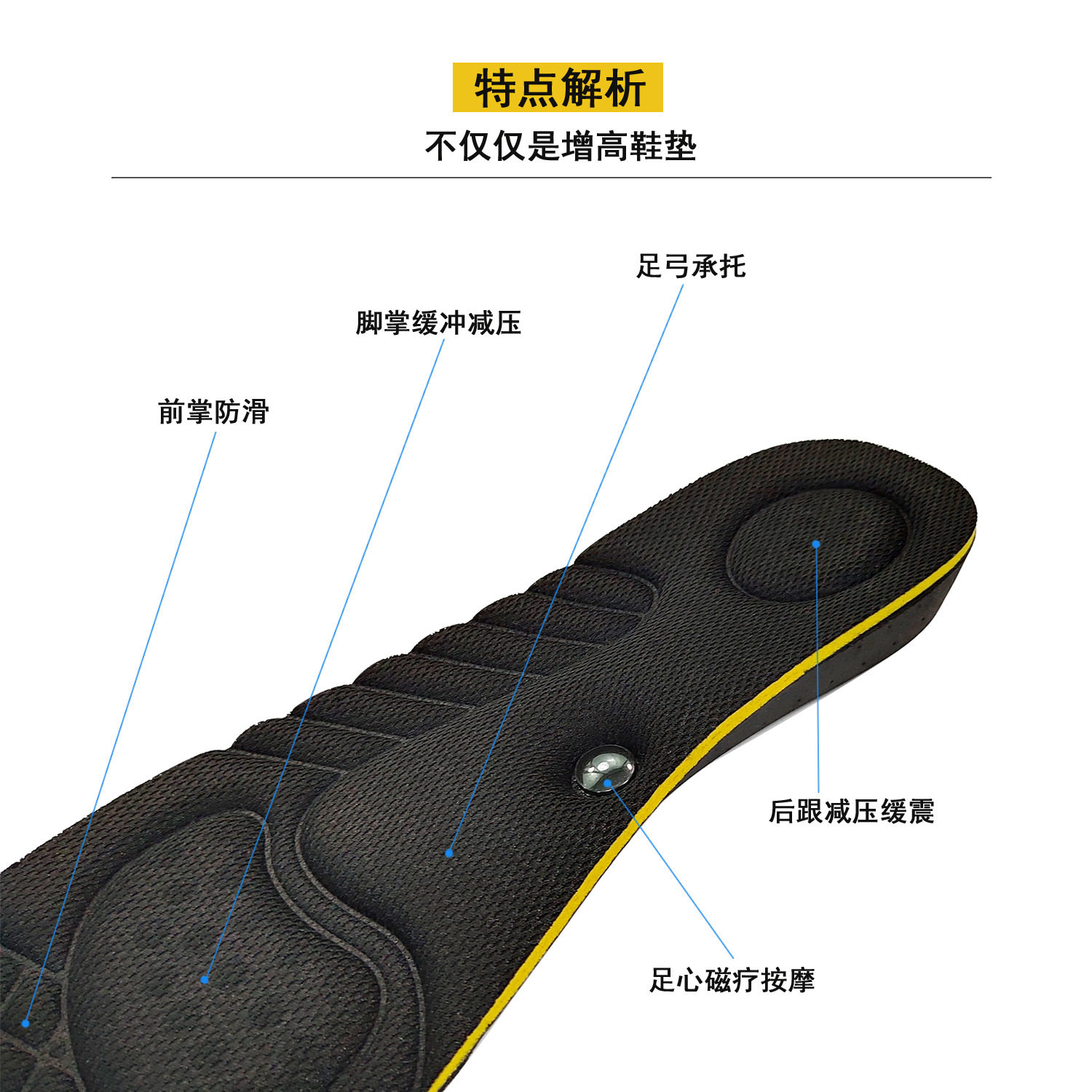 EVA磁石增高鞋垫隐形内运