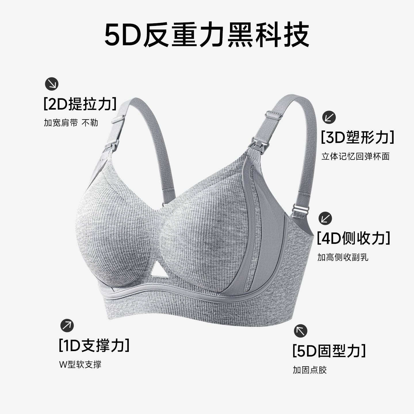 孕妇哺乳内衣女隐形反重力提拉聚拢软支撑防下垂产后喂奶文胸罩女