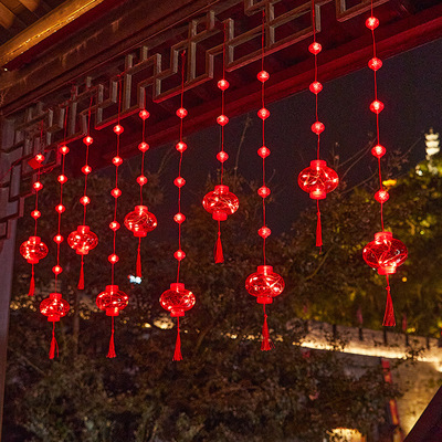 春节彩灯led福字窗帘灯新年家用阳台花园太阳能灯节日布置氛围灯