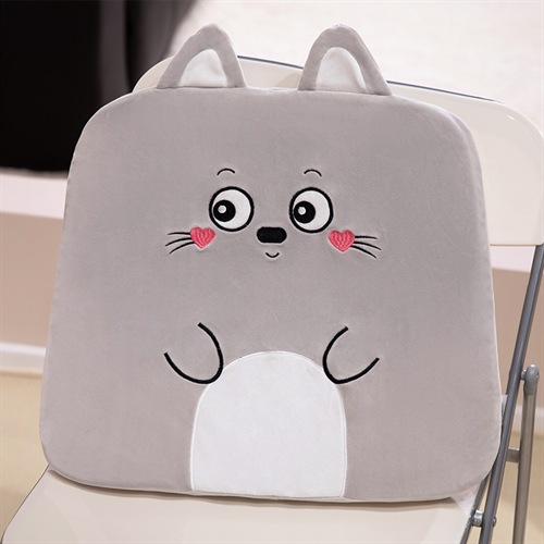 卡通动物乳胶坐垫草莓粉兔哈士奇胡萝卜灰猫咪绿恐龙仙人掌如图