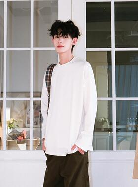 WUR 打底衫男款宽松基础款280克纯棉重磅2025新款情侣圆领长袖t恤