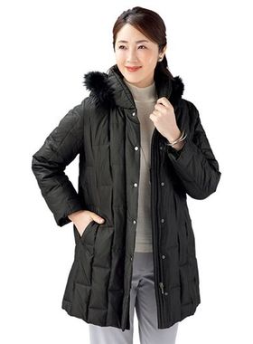 必收精品 Rin*sante 24秋冬 专柜3000 真丝+蓝狐毛领 羽绒服X533