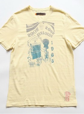 老牌英伦时尚Ben Sh*rman  舒适竹节棉 时尚印花短袖T恤 男U048