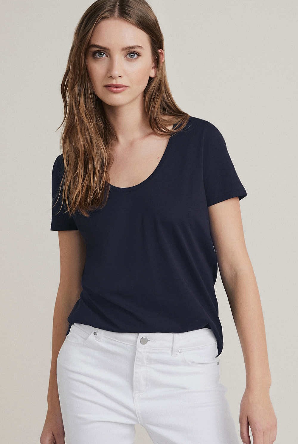 ZUI时尚 澳洲WHY 钉珠+超舒适人造丝 好版型T恤 女T938