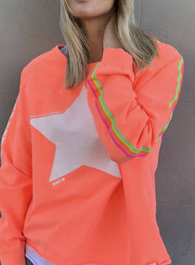 时尚单品 澳洲网红级Hamm*ll 120美金 廓形超时尚 印花卫衣女V680