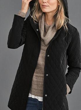 美式GH 2024秋冬 239美金 文艺范 经典气质型绗缝连帽棉衣 女X546