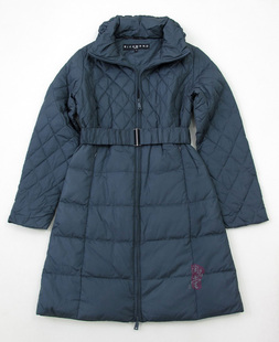 特 鼎级设计师 JR 秋冬 超时装绗缝+皱褶领 长款羽绒服 女L399