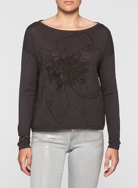 时尚简约 西K JEANS 专柜1390 时尚嵌花 时髦版型 针织衫 女Q242