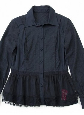 淑女时尚 ZG899 法式浪漫 超靓绣花+蕾丝拼接 长袖衬衫 N723