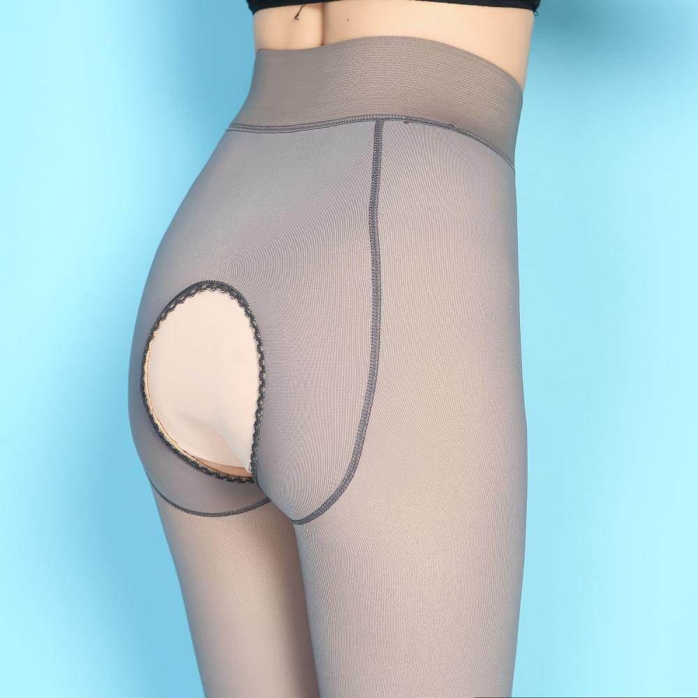 开裆空姐灰一体透肤裤加绒加厚假透肉打底连裤袜丝袜女春秋冬薄款