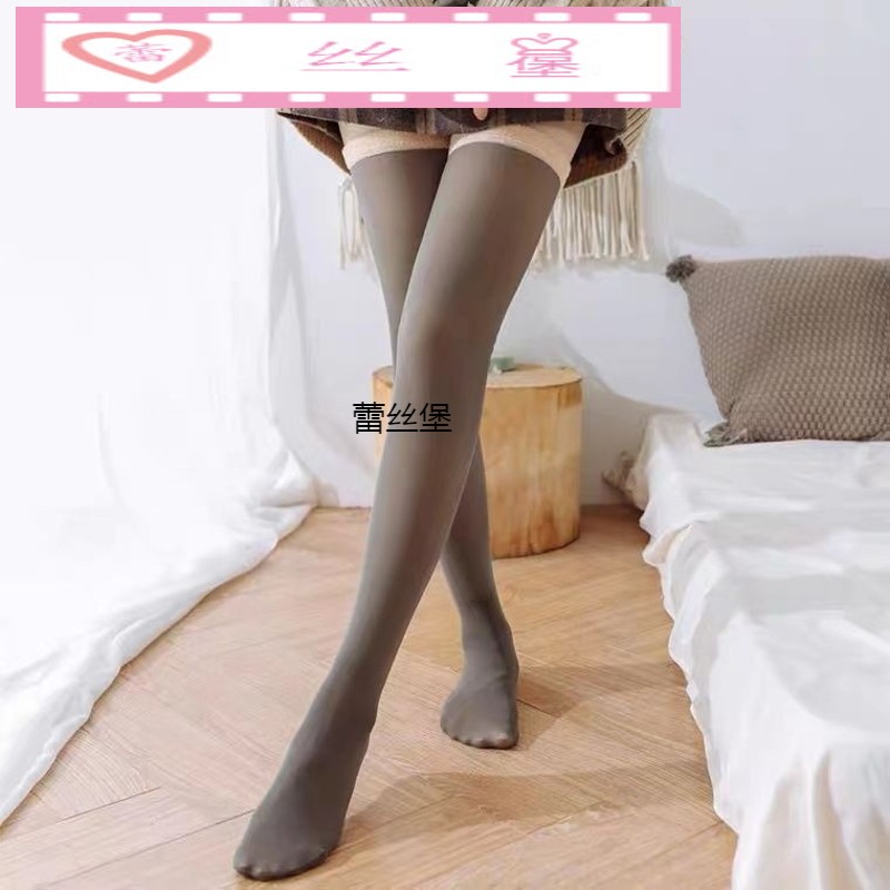 透肤过膝袜秋冬款加绒加厚打底袜防寒保暖女高筒袜假透肉丝袜