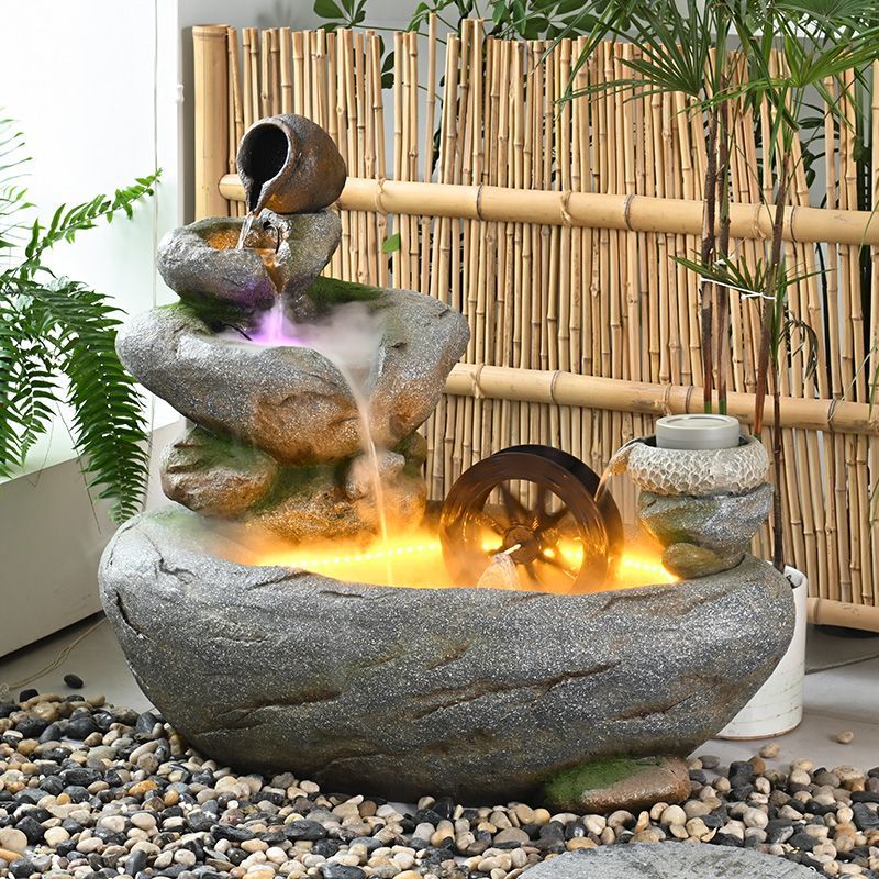 庭院花园鱼池室外流水摆