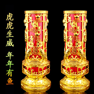 水晶蜡烛无烟家用室内3天7天防风玻璃杯过年节日大号春节烛供佛灯