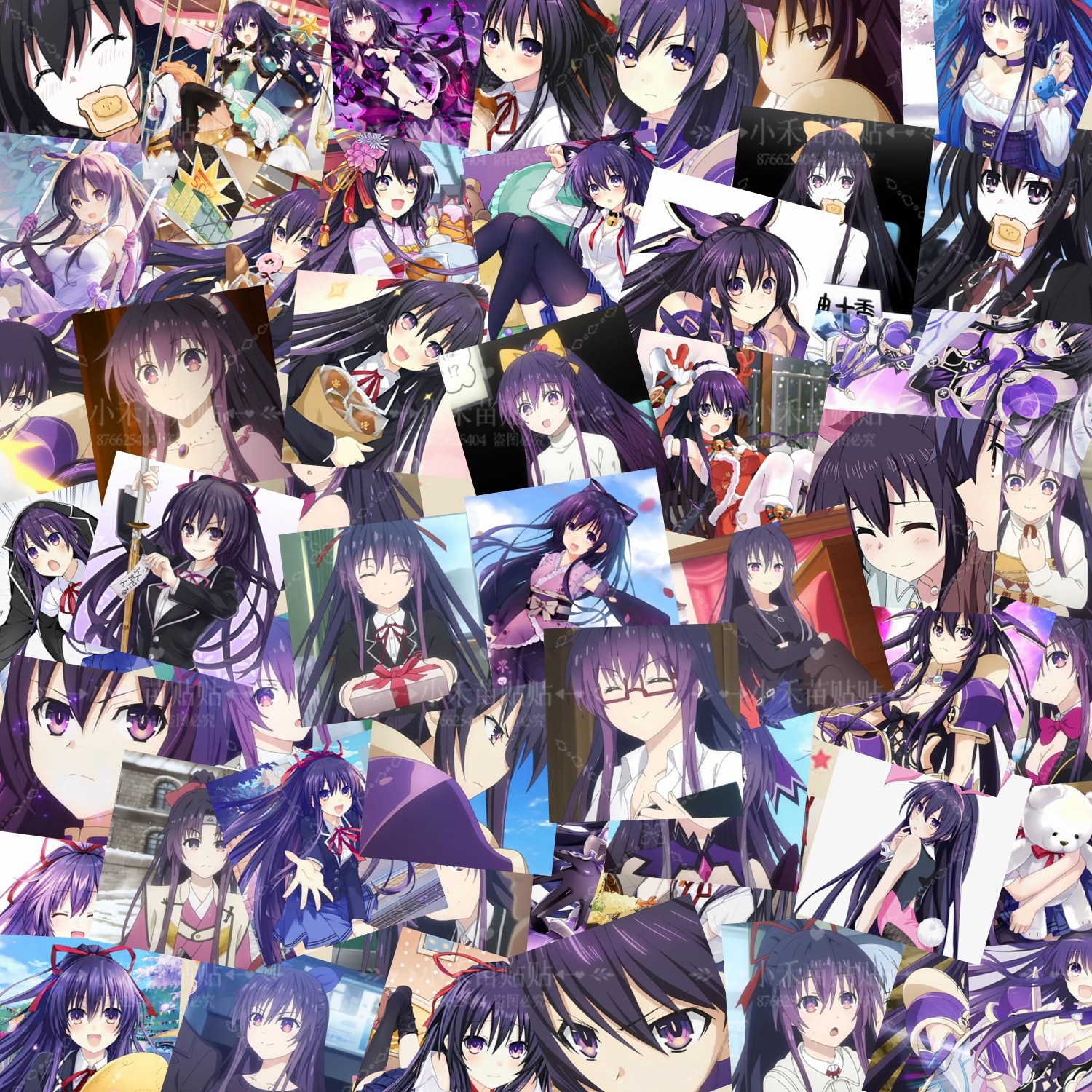 约会大作战贴纸夜刀神十香54张贴画装饰墙贴桌贴动漫周边贴纸包邮