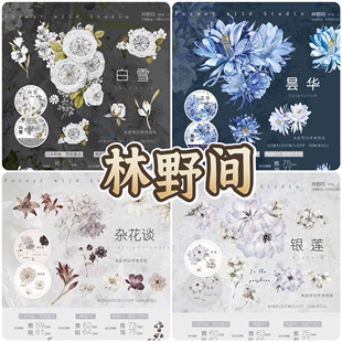 分装胶带 林野间 银莲 杂花谈 昙华 白雪 pet特材 流麻咕卡 手帐