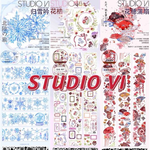 分装 STUDIO VI 和纸胶带 花穗蒲扇 归雪吟 花梏 亮面pet白墨