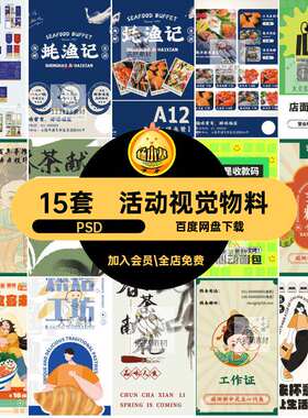 品牌vi整套视觉物料活动促销宣传包装设计15套素材VIPSD