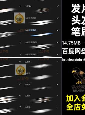 发丝发片头发毛发纹理procreate笔刷ps笔刷ipad画笔CG绘画勾线