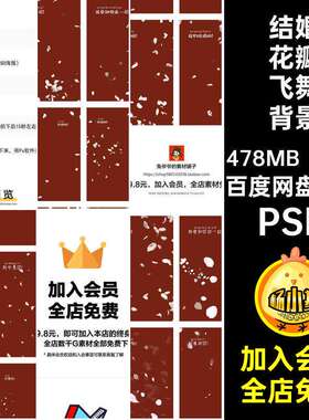 20个结婚花瓣飞舞背景边框PSD白色祝福语模板婚礼相机浪漫飘