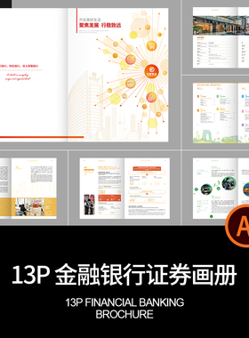 13P金融证券画册宣传画册产品手册排版投资银行模板保险公司AI