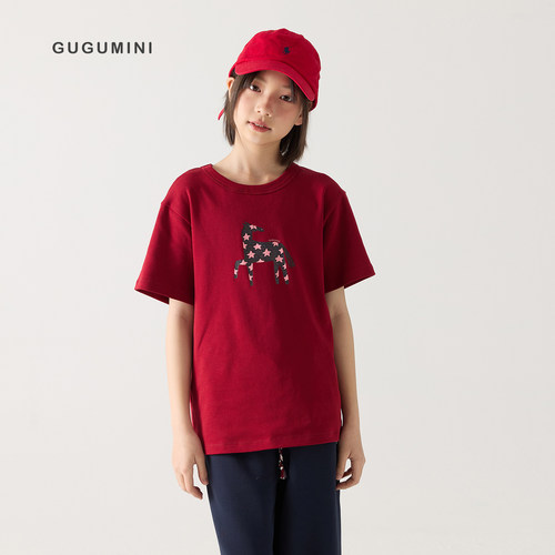 gugumini童装女童2026夏短袖T恤