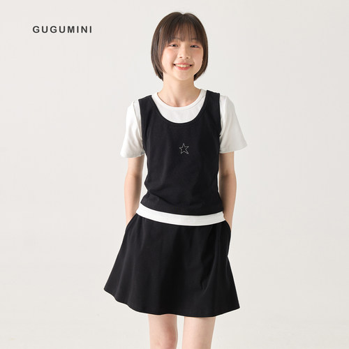 gugumini童装2026夏女童运动套装