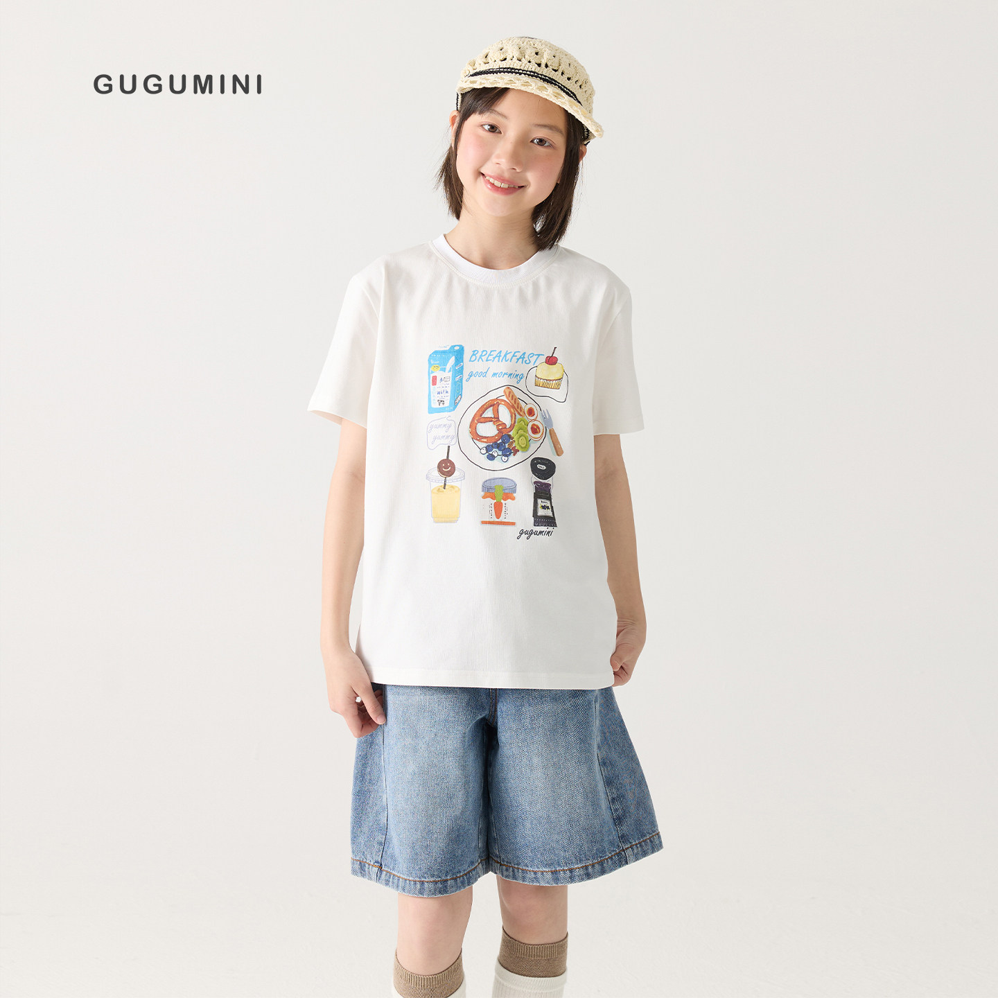 gugumini童装夏季凉爽短袖T恤图片