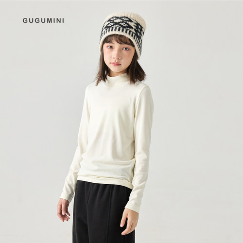gugumini童装舒适半高领打底衫